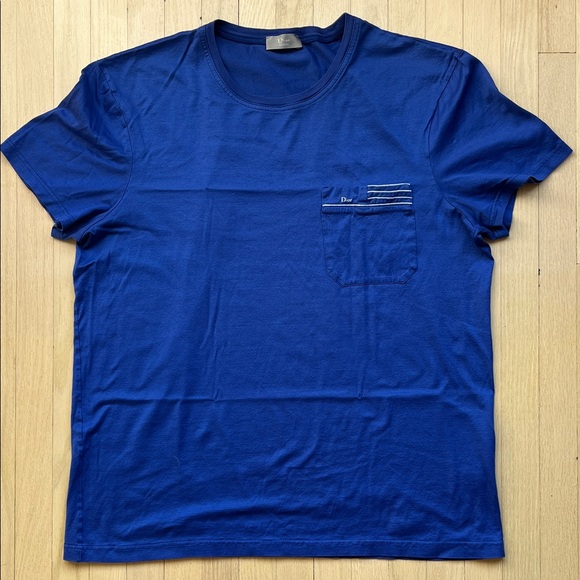 Dior (Designer) Royal Blue Unisex Short Sleeve Tee { Fits like a Men’s Medium } - Picture 2 of 12